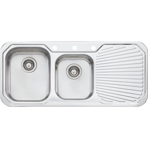 Oliveri Petite 1 and 3/4 Bowl Right Hand Drainer Topmount Sink