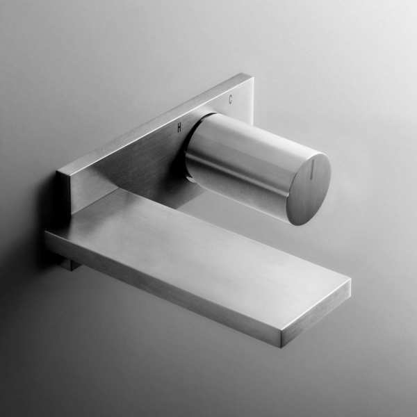 Fantini Milano Wall Basin Mixer - Brushed Stainless Steel 328101