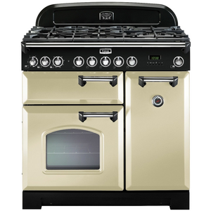 Falcon 90cm Classic Deluxe Freestanding Dual Fuel Oven/Stove Cream and Chrome