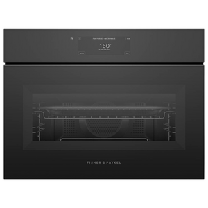 Fisher & Paykel 60cm Series 11 Minimal Handleless Compact Combi-Microwave Oven - Black Glass OM60NMUNB5