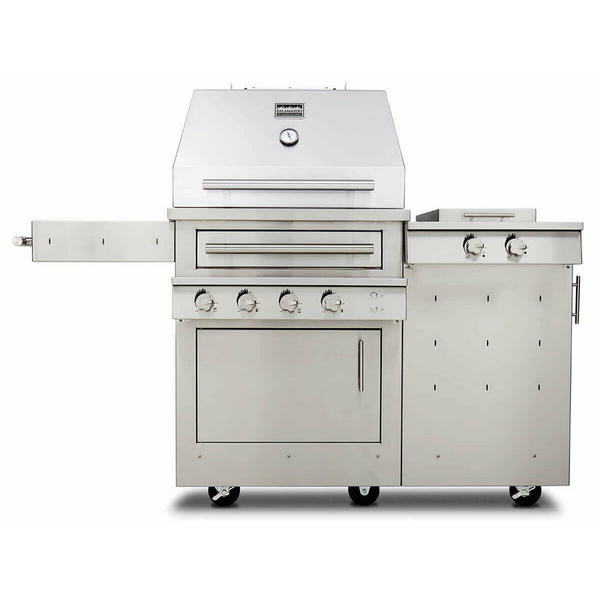 Kalamazoo K500 LPG Marine Grade Hybrid Fire Freestanding Grill w/ Side Burner K500HS-AU-LPCYL-M6