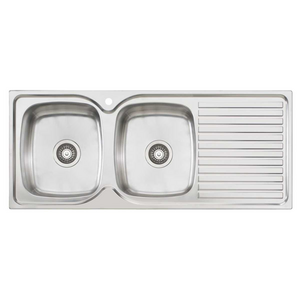 Oliveri Endeavour Double Bowl Right Hand Drainer Sink