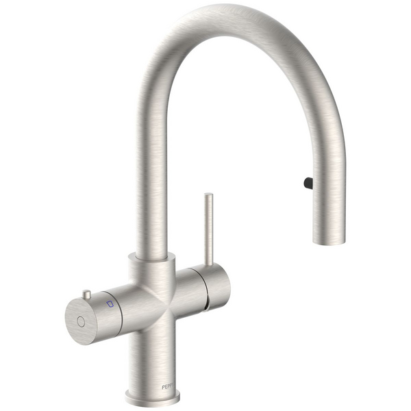Peppy Taps Flagship 4in1 Pull Out Boiling and Ambient Filtered Water Tap Brushed Nickel 4IN1BAPOBN
