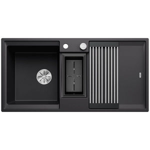 Blanco Adira 6S Single Bowl Sink with Additional Bowl and Right Hand Drainer Black