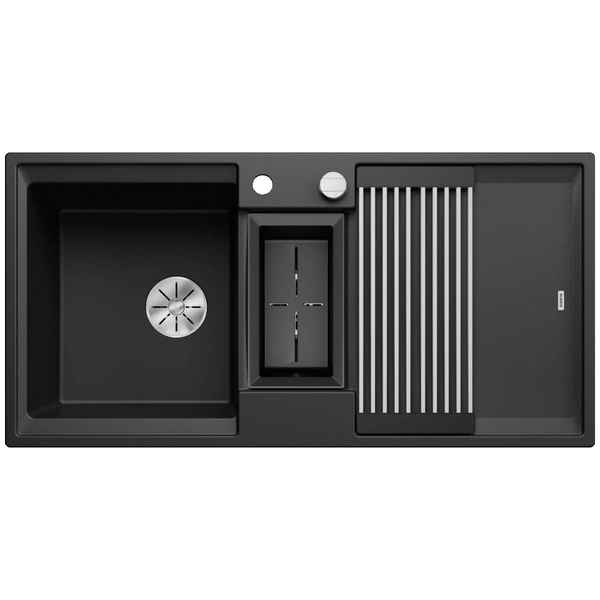 Blanco Adira 6S Single Bowl Sink with Additional Bowl and Right Hand Drainer Black 528135