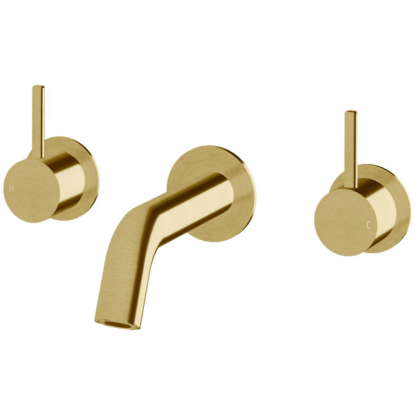 Sussex Taps Virgo Wall Basin or Bath Set 150mm LUXPVD Brushed Pure Gold VGWBBS15001-60