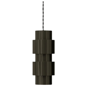 CTO Lighting Ring Pendant Light - Bronze and Satin Brass with Black Silk Braided Flex RINPEOBZ