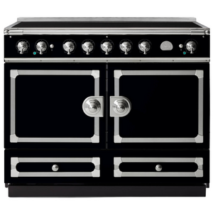 La Cornue Cornufe 110cm Induction Freestanding Oven Shiny Black with Brushed Nickel