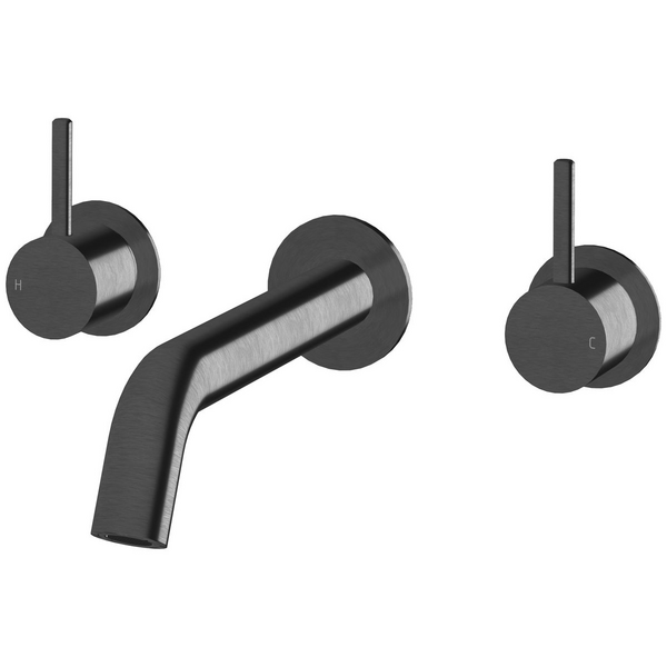 Sussex Taps Virgo Wall Basin or Bath Set 200mm LUXPVD Brushed Smoke Gunmetal VGWBBS20001-54