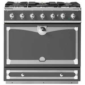La Cornue Albertine 90cm Dual Fuel Freestanding Oven Graphite with Polished Chrome