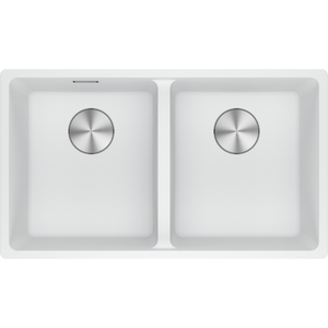 Franke Maris 350mm Double Bowl Flushmount Sink Polar White