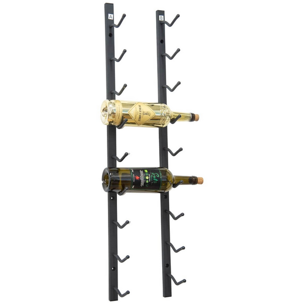 KingsBottle 9 Bottle C-Type Label Display Wall Mounted Metal Wine Rack WMRC-01D09B