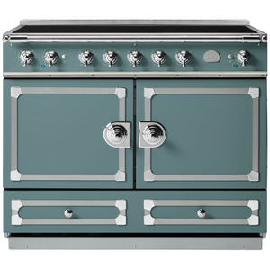 La Cornue Cornufe 110cm Induction Freestanding Oven Ocean with Polished Chrome