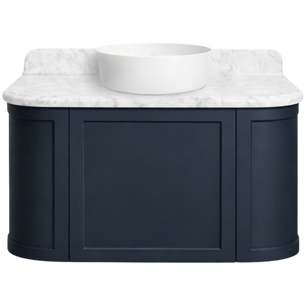 Turner Hastings Evara 90x53 Wall Hung Vanity with Real Marble Top To Suit Above Counter Basin Aegean Blue NTH EV955-AB-NTH