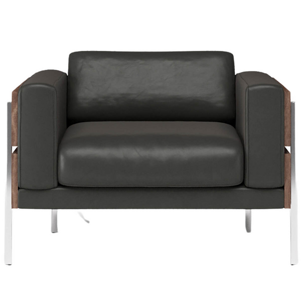 Case Furniture Forum Armchair - Walnut and Black Leather 107765