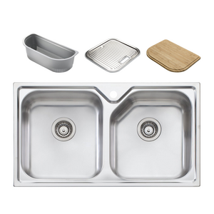 Oliveri Nu-Petite Double Bowl Topmount Sink