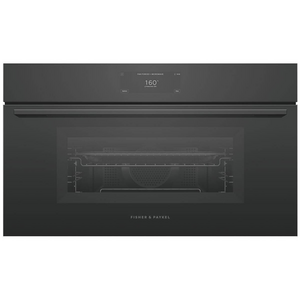 Fisher & Paykel Series 9 76cm Minimal Compact Combi-Microwave Oven with Air Fry Black OM76NMUB3