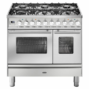 ILVE Professional Plus Series 90cm Dual Fuel Six Burner Double Oven with Milano Knobs