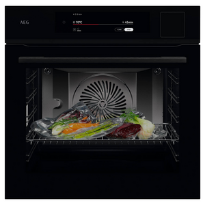 AEG 60cm 9000 Series SteamPro Built-In Combi-Steam Oven with SousVide - Black Glass