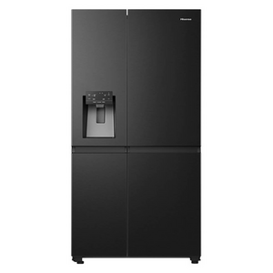 Hisense 632L PureFlat Side by Side Refrigerator With Non-Plumbed Water and Ice Dispenser Black Steel HRSBS633BW