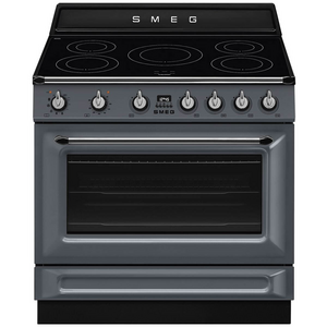 Smeg 90cm Victoria Induction Pyrolytic Freestanding Oven Slate Grey