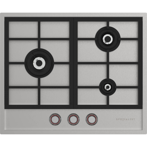 Spezialist 64cm Natural Gas 3 Burner Stainless Steel Cooktop