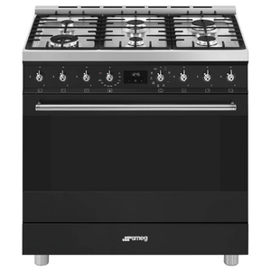 Smeg 90cm Classic Pyrolytic Freestanding Oven/Stove Matte Black