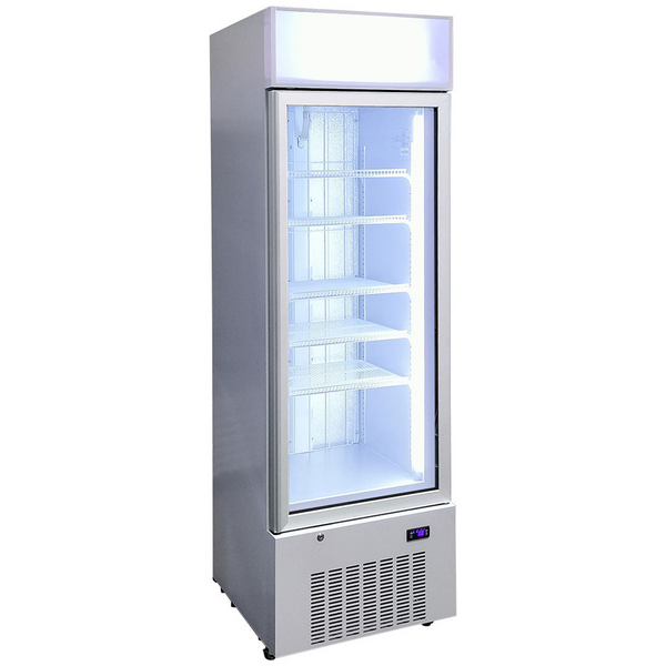 Schmick 380L Upright Glass Door Freezer White HUS-F5