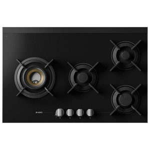 ASKO 80cm Natural Gas 4 Burner Cooktop with Fusion Volcano Burner Black Ceramic Glass