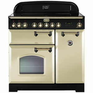 Falcon 90cm Classic Deluxe Freestanding Induction Oven/Stove Cream and Brass