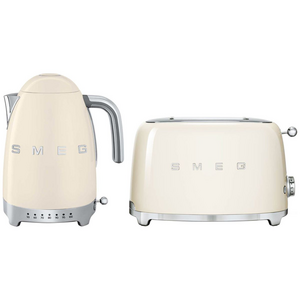Smeg Temperature Control Kettle and 4 Slice Toaster Pack Cream KLF04CRAUTSF02CRAU Winning Appliances