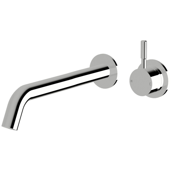 Sussex Taps Virgo Wall Basin or Bath Mixer Outlet System 250mm Fluted Chrome VGWBBMOS25001-F