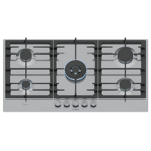 Bosch 90cm Series 6 Natural Gas Cooktop with Flame Select Stainless Steel PCR9A5I90A