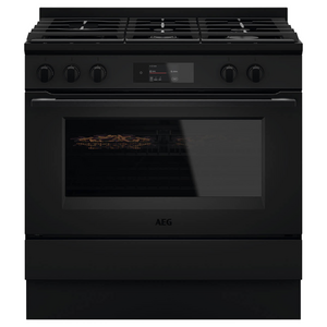 AEG 90cm Freestanding Dual Fuel Pyrolytic Oven with 5 Burners Black