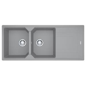 Franke Urban Fragranite Double Bowl Topmount Sink with Reversible Drainer Stone Grey