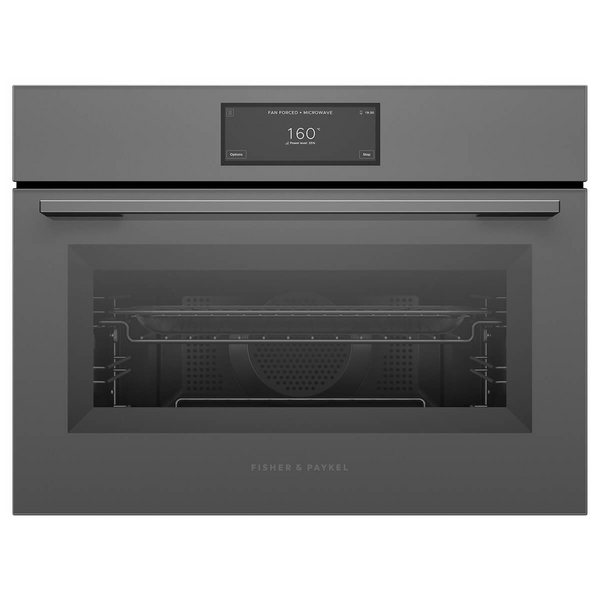 Fisher & Paykel 60cm Series 9 Minimal Compact Combi-Microwave Oven Grey Glass OM60NMUG5