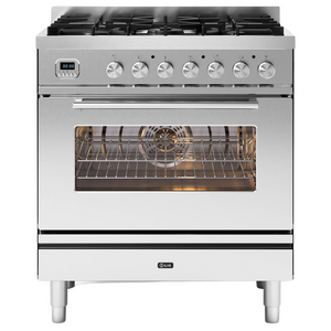 ILVE Professional Plus 80cm 5 Burner Freestanding Dual Fuel Oven/Stove Stainless Steel