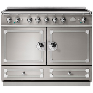 La Cornue Cornufe 110cm Induction Freestanding Oven Brushed Stainless Steel with Polished Chrome