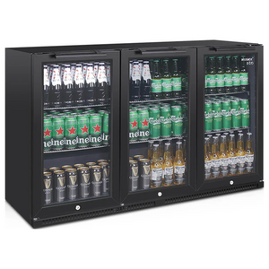 Husky 280L Eco Triple Door Bar Fridge Black