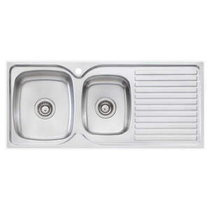 Oliveri Endeavour 1 and 3/4 Bowl Topmount Sink with Right Hand Drainer