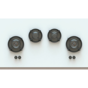 Pitt Drum 4 Burner Natural Gas Cooktop Black Brass DRUM4BTNG