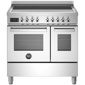 Bertazzoni Professional Series 90cm 5-Zone Induction Cooktop with Electric Double Oven Cooker Bianco PRO95I2EBIT