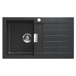 Abey Shock Signus Single Bowl Topmountl Sink with Right Hand Drainer Magma