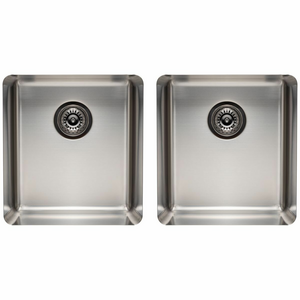 Titan Essentials 350mm & 350mm Double Bowl Kitchen Sink - Stainless Steel
