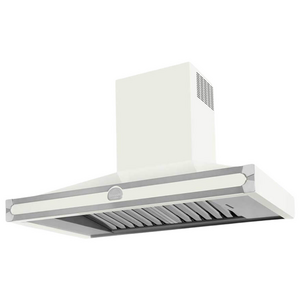 La Cornue Cornufe 110cm Canopy Rangehood Pure White with Brushed Nickel