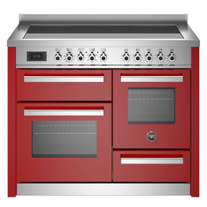 Bertazzoni Professional Series 110cm 5-Zone Induction Cooktop with Electric Triple Oven Cooker Rosso