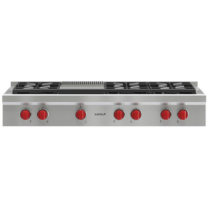 WOLF 122cm Natural Gas Cooktop with Teppanyaki ICBSRT486GNG