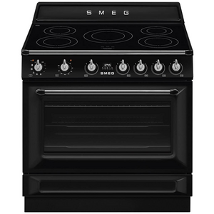 Smeg 90cm Victoria Induction Pyrolytic Freestanding Oven Black