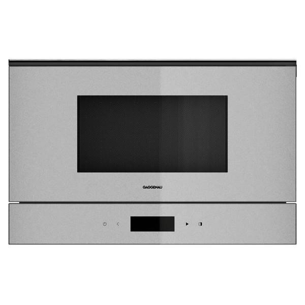 Gaggenau Minimalistic Series Built-In Microwave with Grill Right Hinge - Sterling GM220130