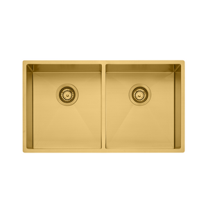 Oliveri Spectra Double Bowl Brushed Gold Sink